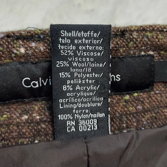 Calvin Klein Jeans Wool Blend Lined Dress Pants Mid Rise Straight Leg Size 6 - Picture 8 of 12